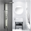 Brushed Stainless Steel Rainfall Shower Panel Rain Massage System Thermalstatic Faucet with Jets & Hand Shower