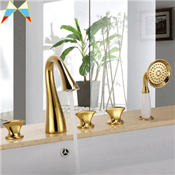 BathSelect Hostelry Toubax Gold Deck Mount Bathtub Faucet Set