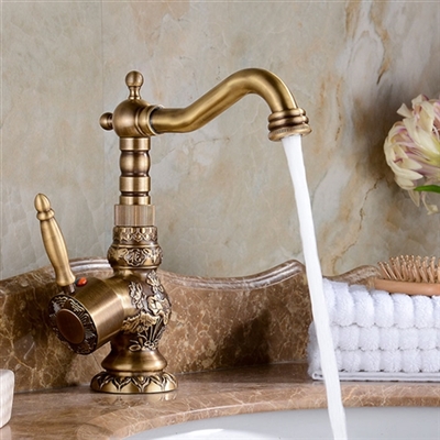 Antique Single Lever Bronze copper Finish Bathroom Sink faucet