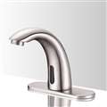 Contemporary touchless Commercial Automatic bathroom faucets brushed nickel