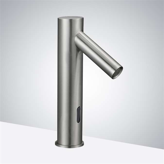 Tripod Commercial Automatic Electronic Hands Free Brushed Nickel Faucet
