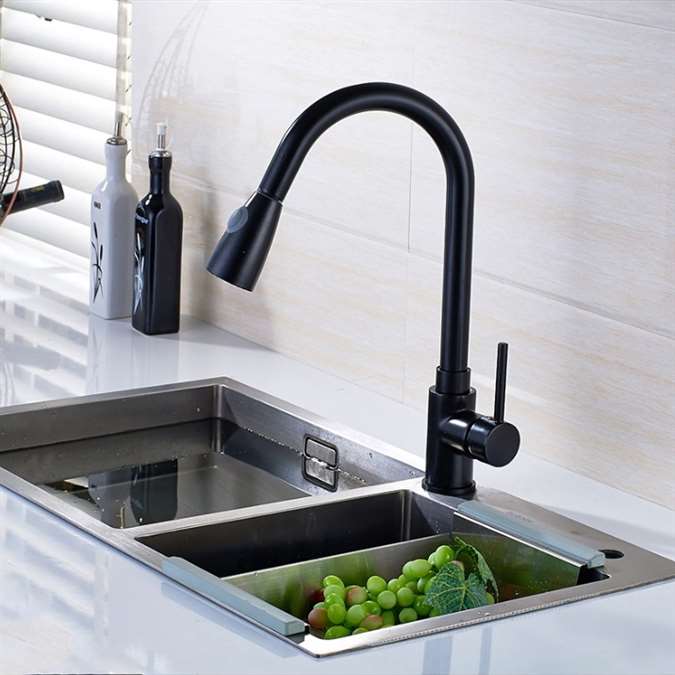 Kitchen Faucets Big Sale choose from over 400 styles/finishes/functions.  Parma Kitchen Sink Faucet Deck Mount Single Lever Dark Oil Rubbed Bronze  Finish With Pull Out Sprayer Online