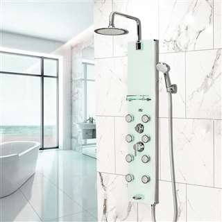 8-Jet Shower System with Glass Panel in Chrome