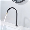 BathSelect Hotel Matte Black Body with Golden Spout Commercial Motion Sensor Faucet