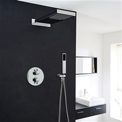 Luna Shower set with Concealed Wall Mount Shower Head Constant Temperature-Solid Brass