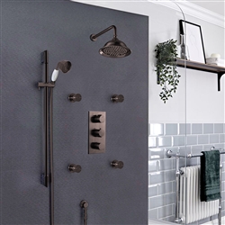 Light Oil Rubbed Bronze Lima-Thermostatic-Shower-System with concealed mixer