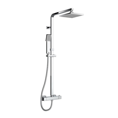 Bathroom Thermostatic Shower Sets. Square Shower Arm Twin Head Set. Thermostatic Chrome Shower Faucet. Brass Thermostatic Mixer