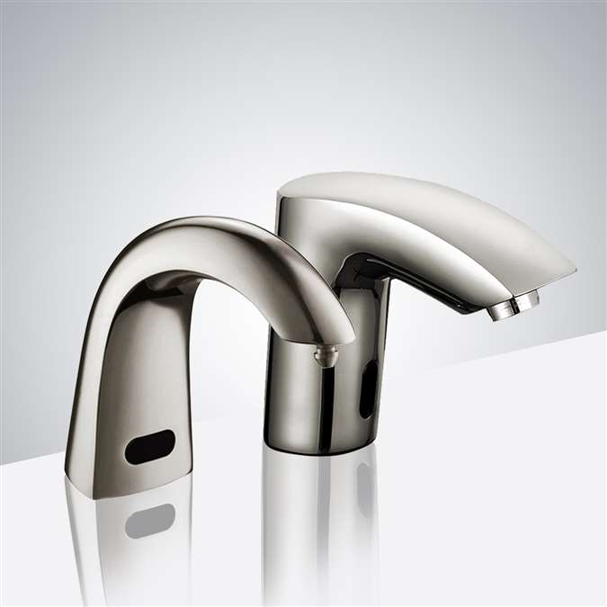 Commercial Automatic Sensor Faucet in Brushed Nickel Finish with Soap Dispenser