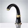 BathSelect Gold and Black Finish Curve Neck Commercial Motion Sensor Faucet