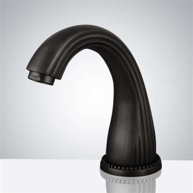 BathSelect Matte Black Finish Brass Commercial Touchless Motion Sensor Faucet