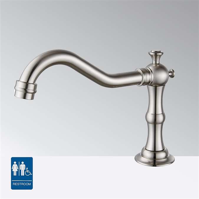 BathSelect Brushed Nickel Commercial Touchless Automatic Sensor Faucet