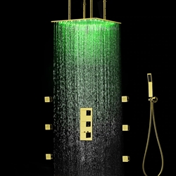 Venice Ceiling Mount LED Shower Set in Gold Finish
