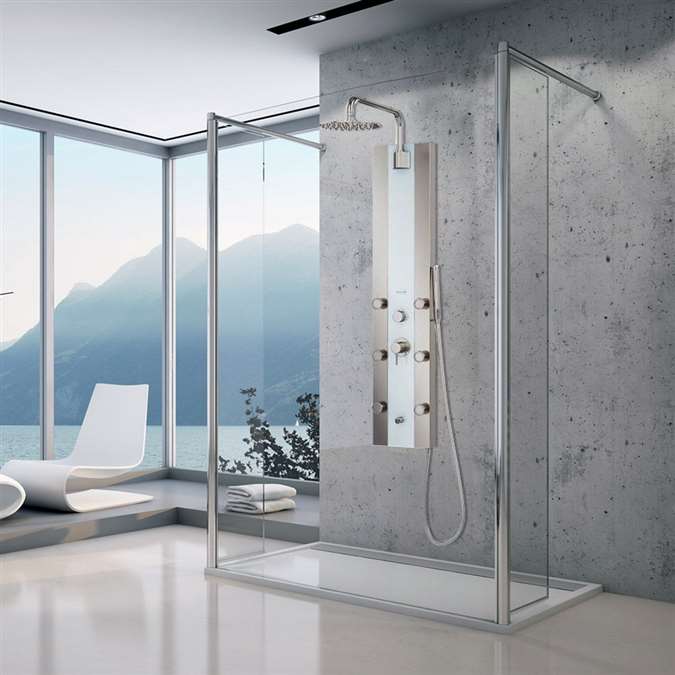 6-Jet Shower System in White Glass