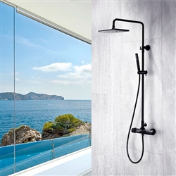 Shower System with Shower Head, Hand Shower, Toe Tester in Matte Black