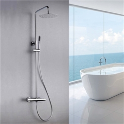 Shower System with Shower Head and Hand Shower in Polished Chrome