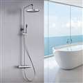 Thermostatic Shower System with Shower Head and Hand Shower in Polished Chrome