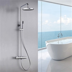 Thermostatic Shower System with Shower Head and Hand Shower in Polished Chrome