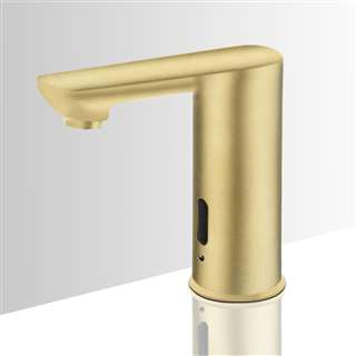 Brushed Gold Commercial Automatic Contemporary touchless bathroom faucets