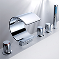 Acel Triple Handel Chrome Waterfall Sink & Bathtub Faucet