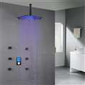 Hotel Milano Multi Color LED Rain Shower Head With Digital Mixer And 360° Adjustable Body Jets