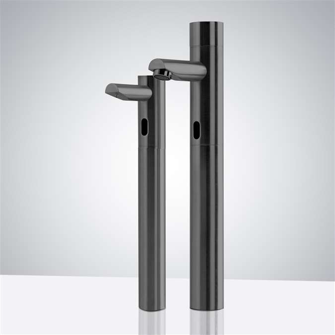 BathSelect Tall Dark Oil Rubbed Bronze Dual Commercial Automatic Sensor Faucet And Soap Dispenser