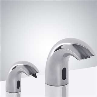 Brio Chrome Finish Dual Commercial Sensor Faucet And Soap Dispenser