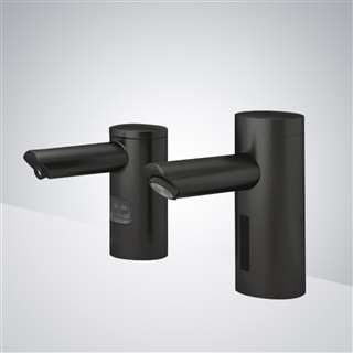 BathSelect Matte Black Finish Automatic Commercial Sensor Faucet And Matching Soap Dispenser
