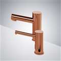 BathSelect Rose Gold Freestanding Dual Automatic Commercial Sensor Faucet And Soap Dispenser