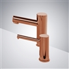 BathSelect Rose Gold Freestanding Hospitality Dual Automatic Commercial Sensor Faucet And Soap Dispenser