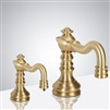 Florence Brushed Gold Finish Hostelry Deck Mount Dual Commercial Sensor Faucet And Soap Dispenser