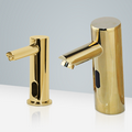 Milan Commercial Gold Platinum Automatic Thermostatic Sensor Faucet And Automatic Soap Dispenser