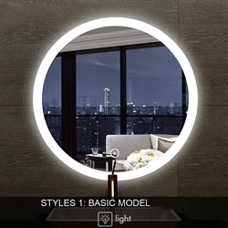 Round LED Multi Function Touch Control Smart Bathroom Mirror