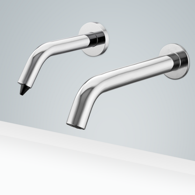 Sénart Chrome Finish Motion Sensor Faucet & Automatic Soap Dispenser For Restrooms