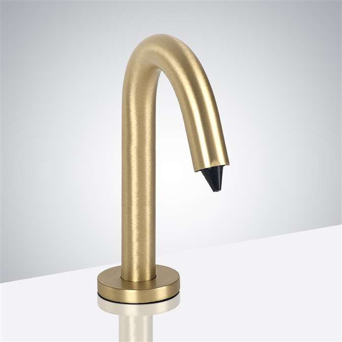 Wella Goose Neck Brushed Gold Finish Commercial Motion Sensor Soap Dispenser