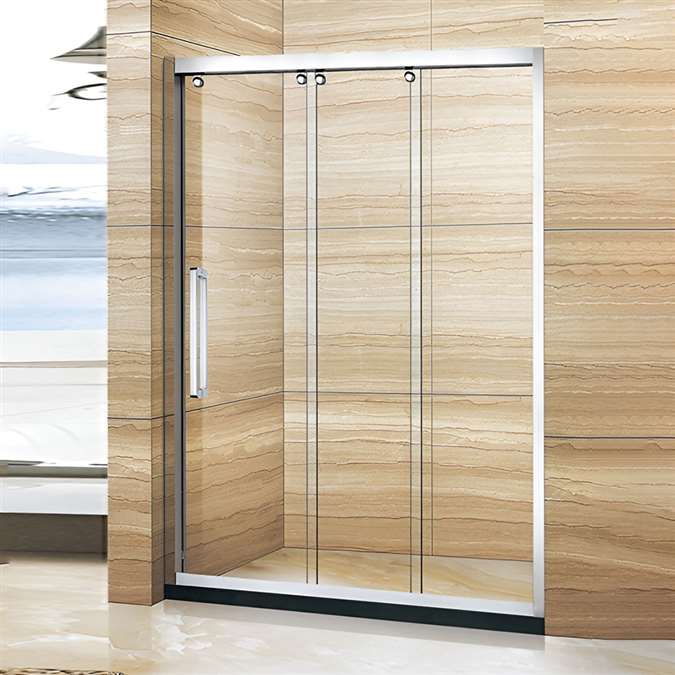 Single Door Aluminium Framed 3 Panel Square Shape Sliding Shower Door