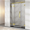 Frameless Sliding Shower Door With Gold Finish Hinges And Handle