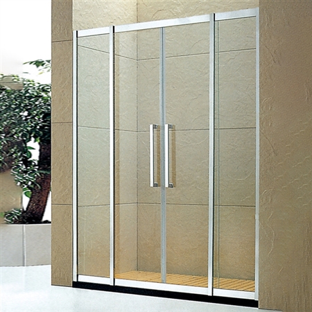 Stainless Steel Frame Tempered Glass 3 Panel Sliding Shower Door