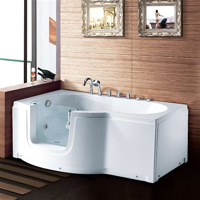 BathSelect Edirne Acrylic Freestanding Walk-in Tub