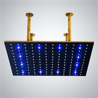 Gold Plated shower head multicolor led