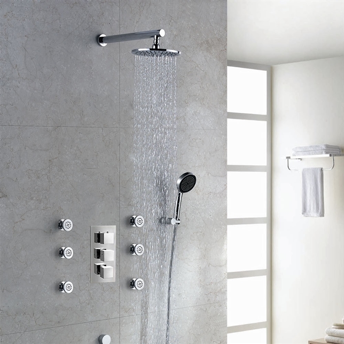 Hotel Thermostatic Digital Display Bathroom Rainfall Shower Set