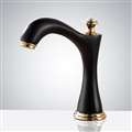 BathSelect Queen Commercial Automatic Motion Sensor Faucet in Matte Black and Gold Finish