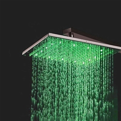 Brushed Nickle shower head multicolor led