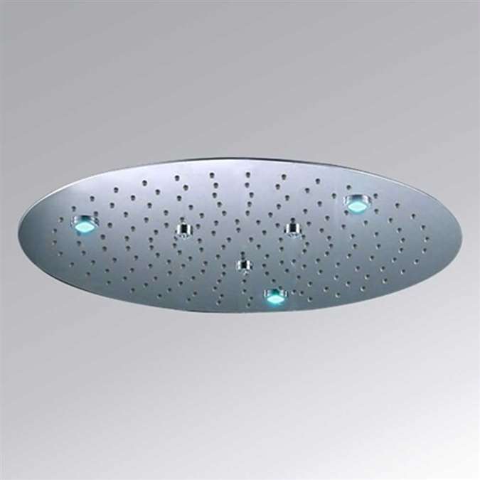 Hotel 20" MIlan Recessed Stainless Steel Round Color Changing LED Rain Shower Head