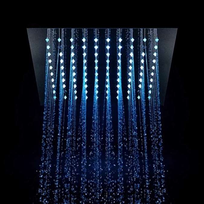 Hostelry Tropical 20" by 20" Recessed Stainless Steel Color Changing LED Rain Shower Head Light Oil Rubbed Bronze