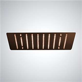 Hotel 32" Recessed Stainless Steel Color Changing LED Rain Shower Head Light Oil Rubbed Bronze