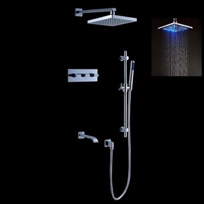 Brio LED Wall Mount Rain Shower System