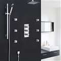 Kristal Thermostatic 3 Outlet Shower System Set With 12" Square Head & 6 Jets