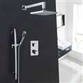 BathSelect Thermostatic Shower System Chrome With Rain Shower Head