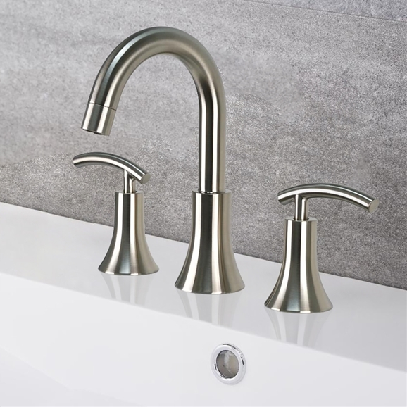 Créteil Hostelry Brushed Nickel Bathroom Widespread Vanity Sink Faucet Lead Free