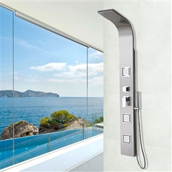 Lenox Stainless Steel Rainfall Waterfall Shower Panel with Pulsating Massage Body Sprays